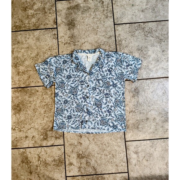 Lucky Brand Women’s Pajama Top - Mini Denim Floral - Size L Fast Shipping - Picture 4 of 14